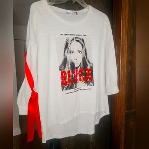 Cotton blouse/ t shirt with print Size L